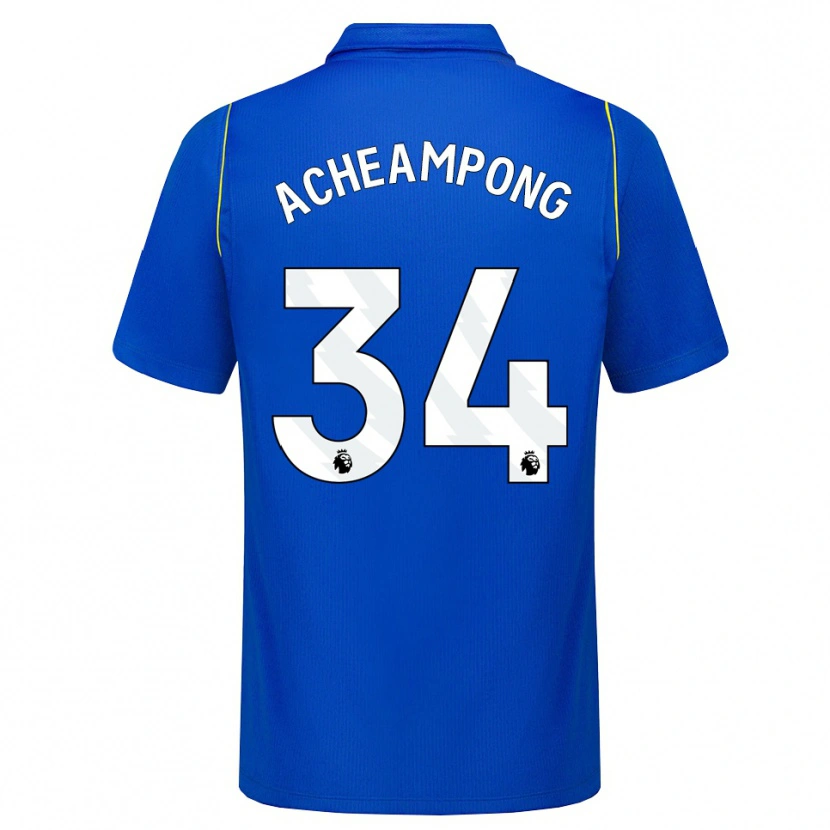Danxen Hombre Camiseta Josh Acheampong #34 Azul Amarillo 1ª Equipación 2026/27 La Camisa