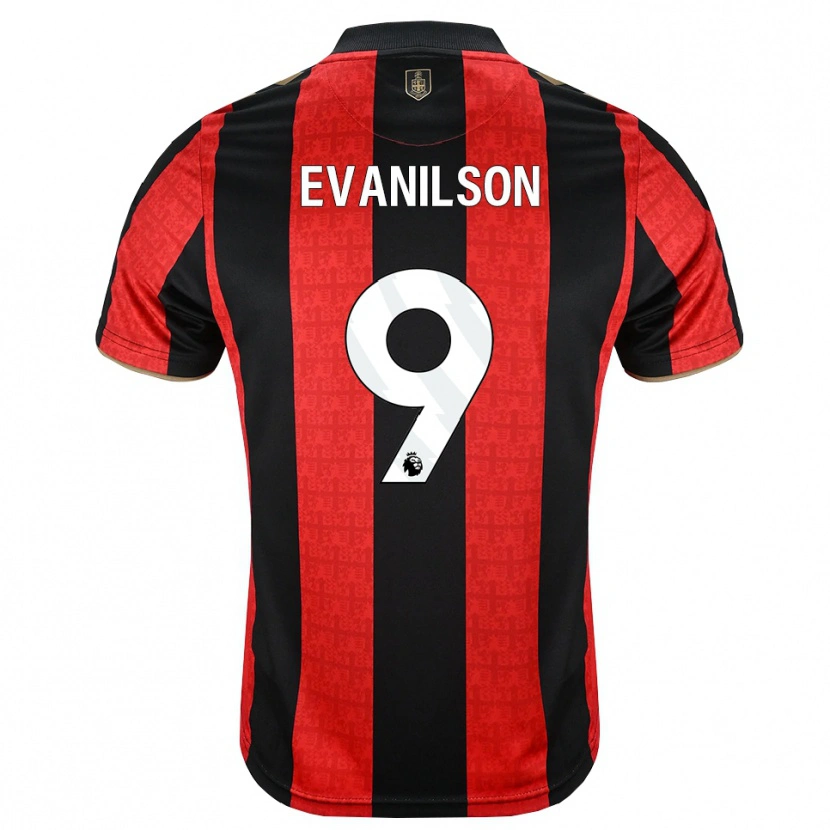 Danxen Hombre Camiseta Francisco Evanilson De Lima Barbosa #9 Goldenrod Rojo Negro 1ª Equipación 2026/27 La Camisa
