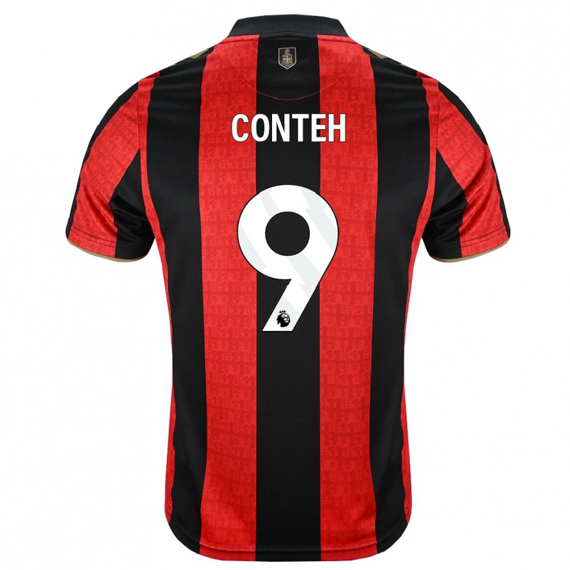Danxen Hombre Camiseta Jalil Conteh #9 Goldenrod Rojo Negro 1ª Equipación 2026/27 La Camisa