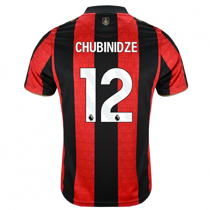 Danxen Hombre Camiseta George Chubinidze #12 Goldenrod Rojo Negro 1ª Equipación 2026/27 La Camisa