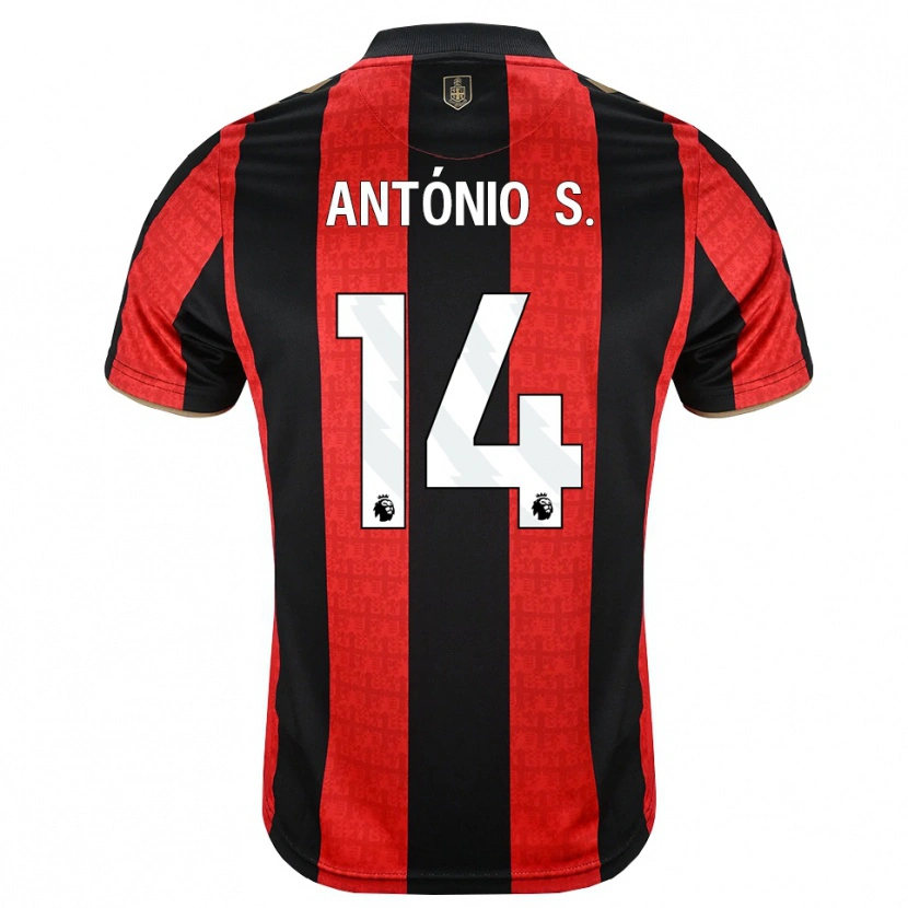 Danxen Hombre Camiseta António Silva #14 Goldenrod Rojo Negro 1ª Equipación 2026/27 La Camisa