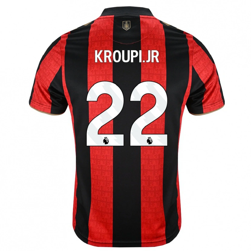 Danxen Hombre Camiseta Junior Kroupi #22 Goldenrod Rojo Negro 1ª Equipación 2026/27 La Camisa