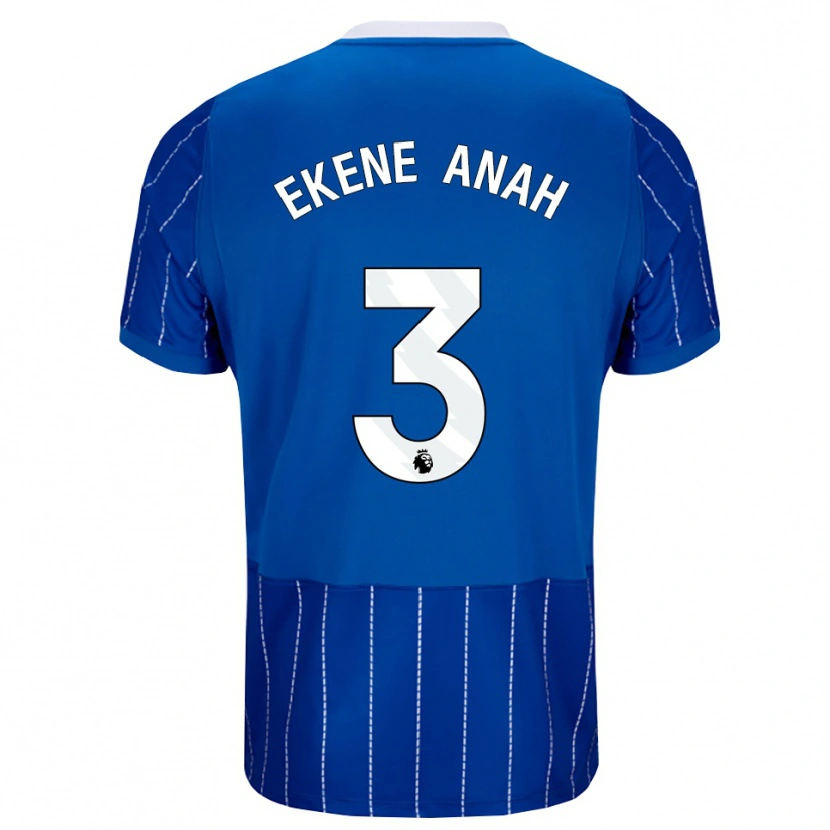 Danxen Hombre Camiseta Cristiano Ekene Anah #3 Azulmedio Blanco 1ª Equipación 2026/27 La Camisa