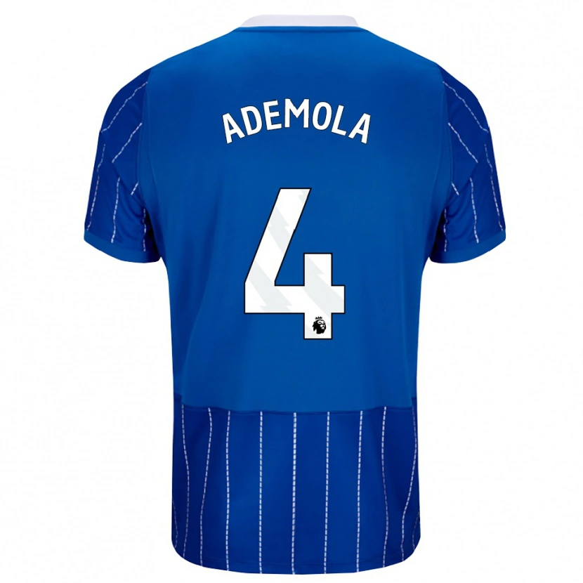 Danxen Hombre Camiseta Sebastian Ademola #4 Azulmedio Blanco 1ª Equipación 2026/27 La Camisa