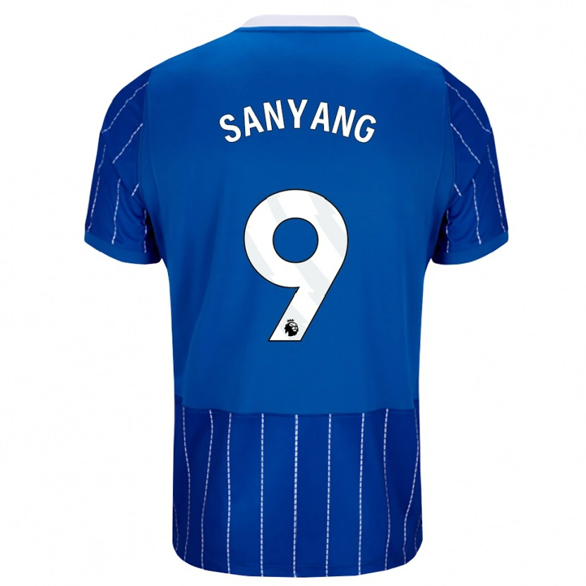 Danxen Hombre Camiseta Musa Sanyang #9 Azulmedio Blanco 1ª Equipación 2026/27 La Camisa
