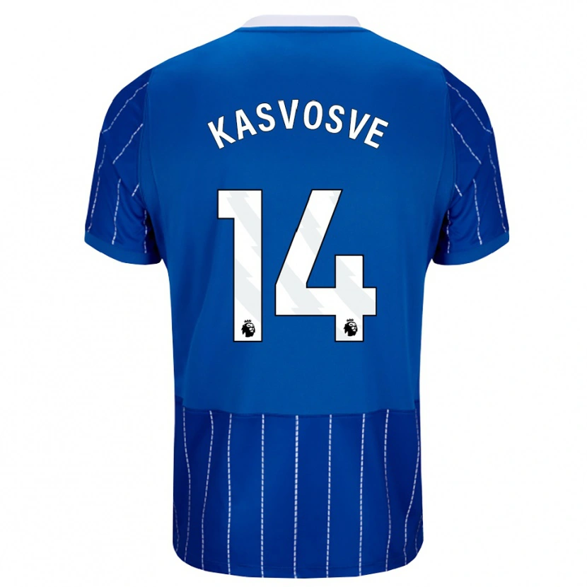 Danxen Hombre Camiseta Henry Kasvosve #14 Azulmedio Blanco 1ª Equipación 2026/27 La Camisa