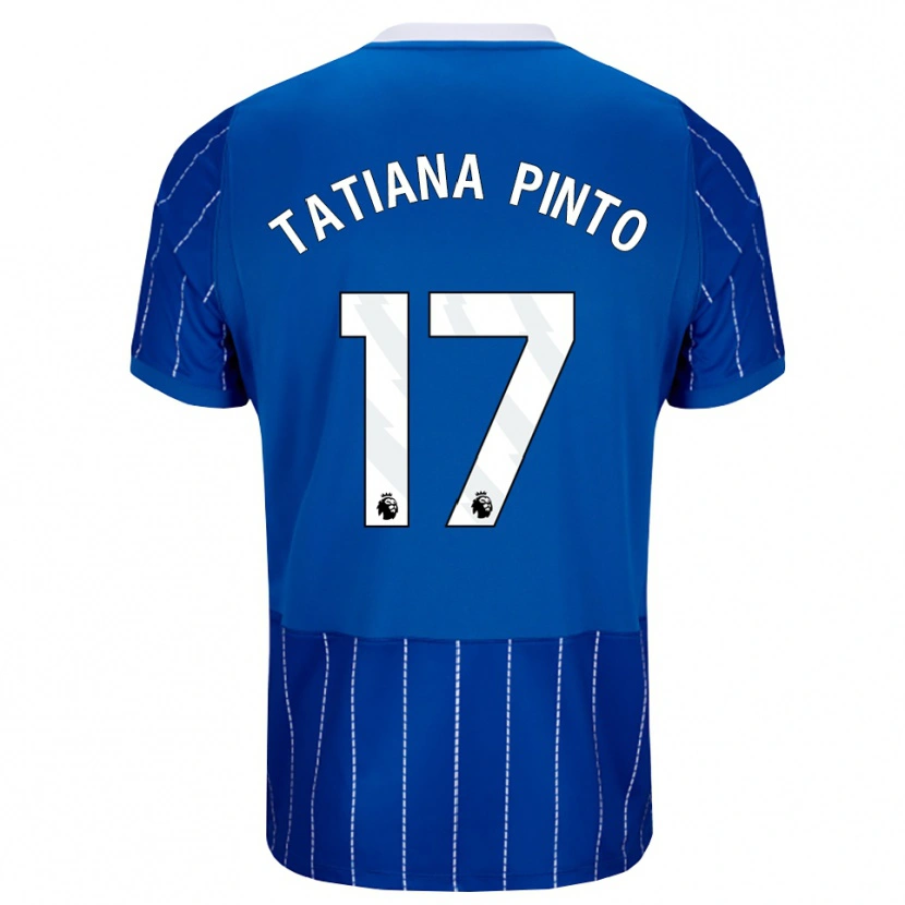 Danxen Hombre Camiseta Tatiana Vanessa Ferreira Pinto #17 Azulmedio Blanco 1ª Equipación 2026/27 La Camisa