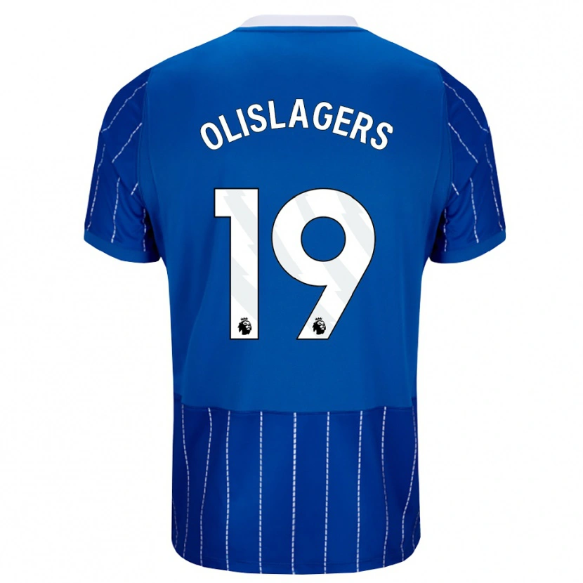 Danxen Hombre Camiseta Marisa Olislagers #19 Azulmedio Blanco 1ª Equipación 2026/27 La Camisa