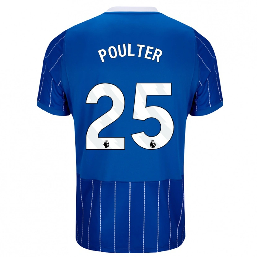 Danxen Hombre Camiseta Hannah Poulter #25 Azulmedio Blanco 1ª Equipación 2026/27 La Camisa
