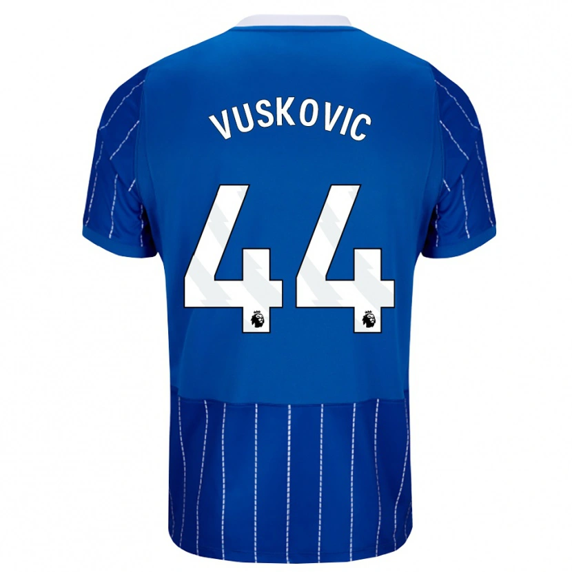 Danxen Hombre Camiseta Luka Vuskovic #44 Azulmedio Blanco 1ª Equipación 2026/27 La Camisa