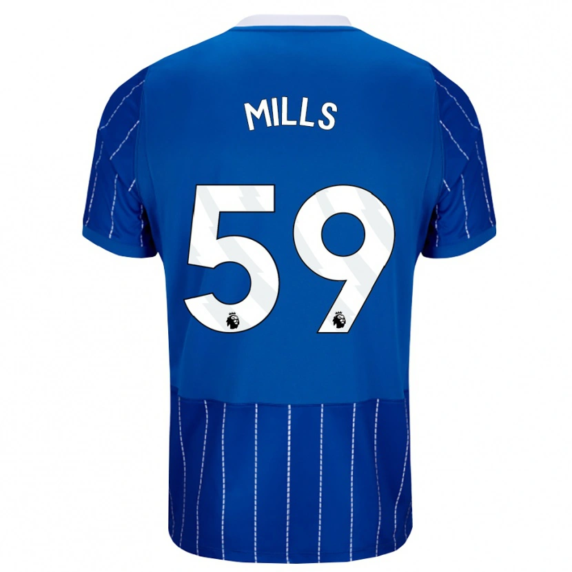 Danxen Hombre Camiseta Harry Mills #59 Azulmedio Blanco 1ª Equipación 2026/27 La Camisa