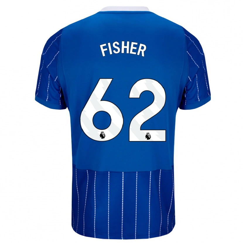 Danxen Hombre Camiseta Hugo Fisher #62 Azulmedio Blanco 1ª Equipación 2026/27 La Camisa
