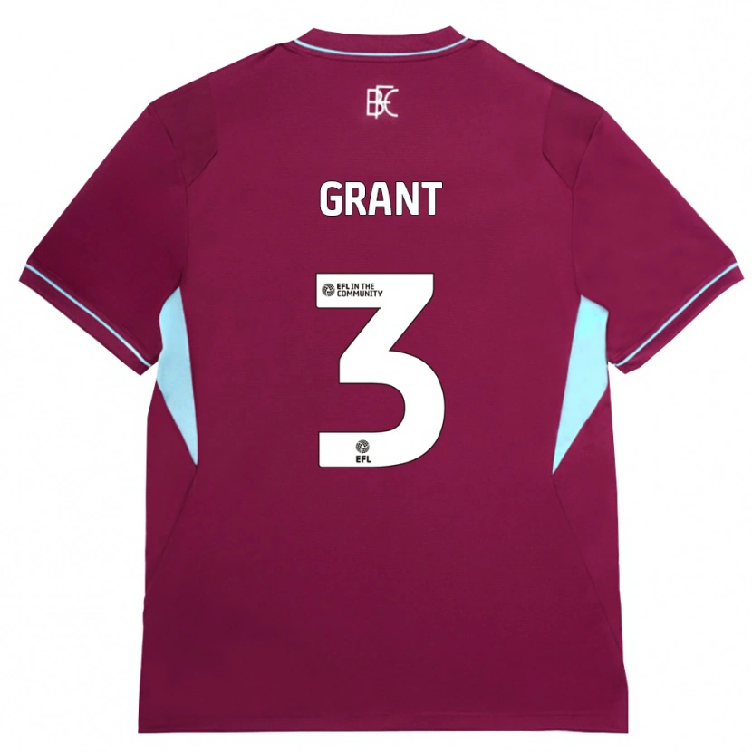 Danxen Hombre Camiseta Bradley Grant #3 Borgoña Verde 1ª Equipación 2026/27 La Camisa