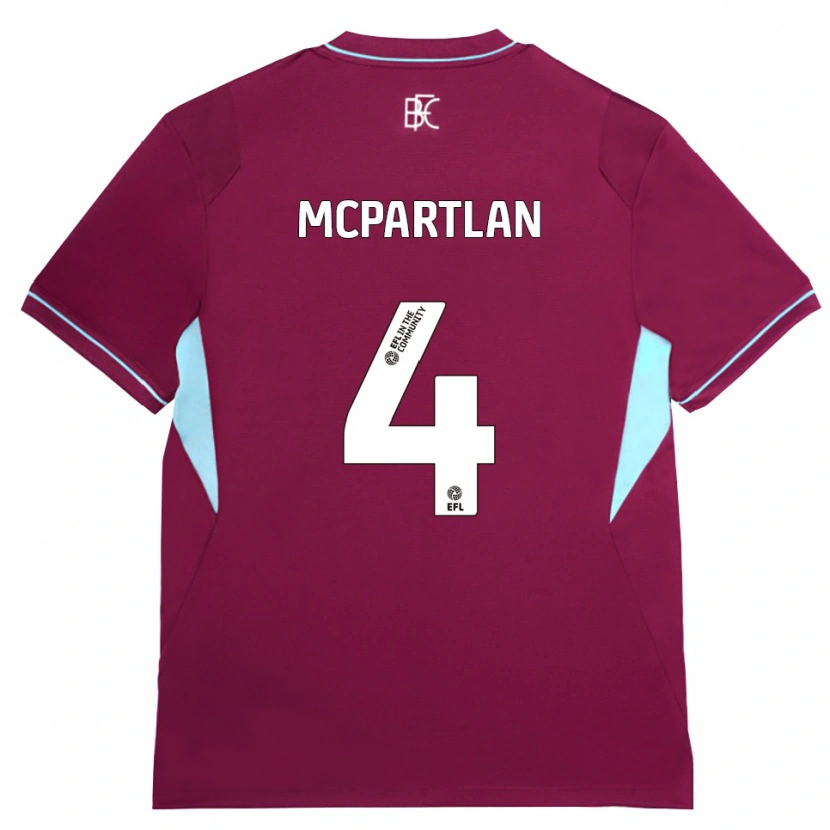 Danxen Hombre Camiseta Brenna Mcpartlan #4 Borgoña Verde 1ª Equipación 2026/27 La Camisa