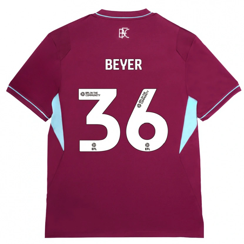Danxen Hombre Camiseta Jordan Beyer #36 Borgoña Verde 1ª Equipación 2026/27 La Camisa
