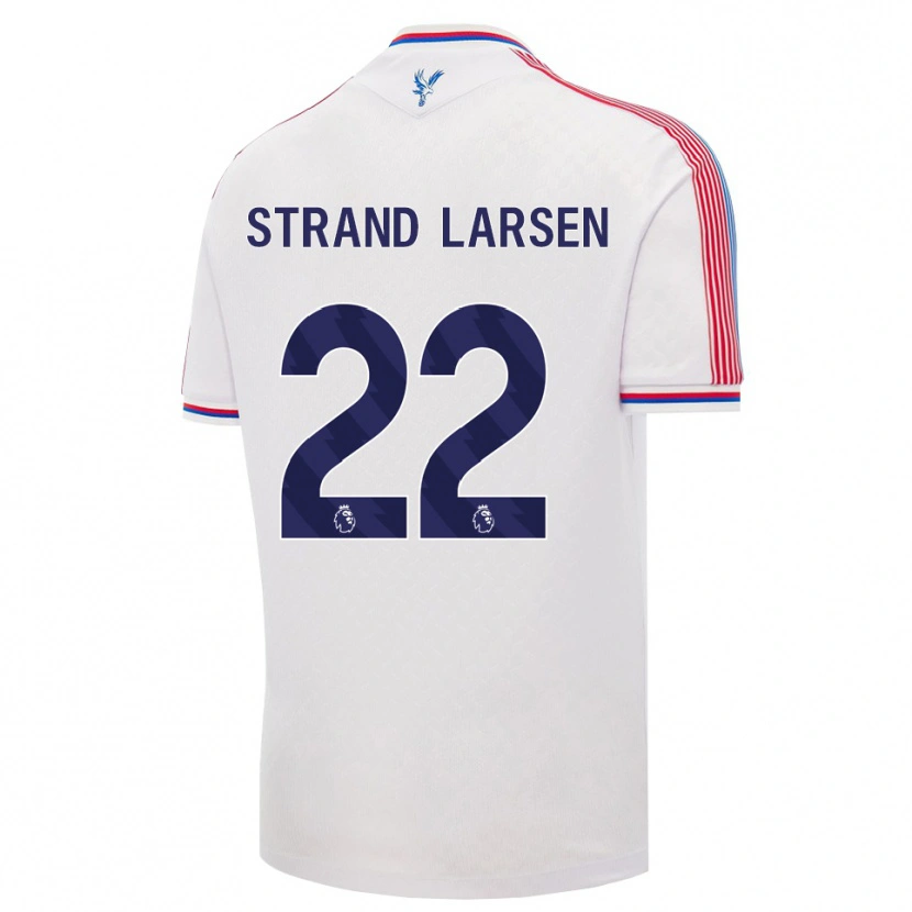 Danxen Hombre Camiseta Jørgen Strand Larsen #22 Blanco Rojo Azul 1ª Equipación 2026/27 La Camisa