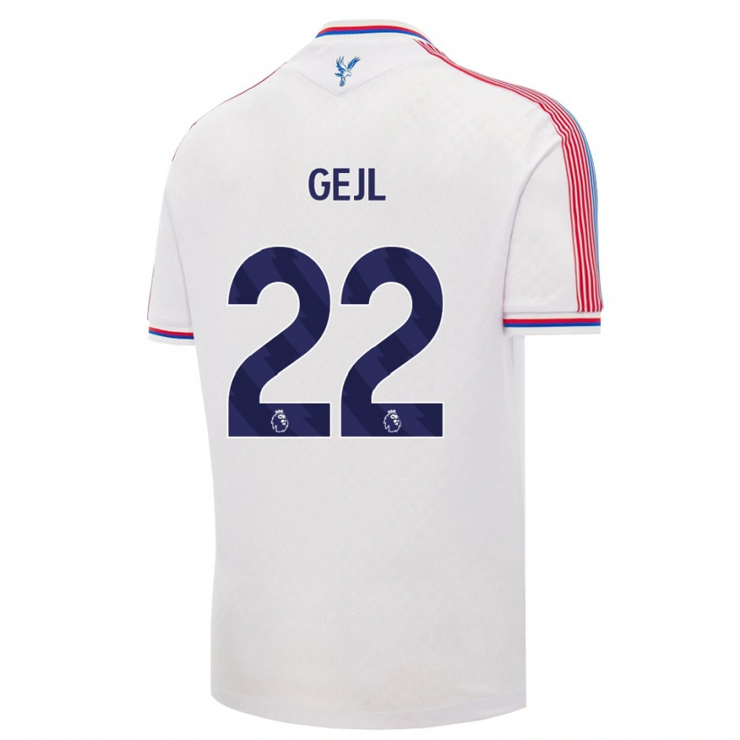 Danxen Hombre Camiseta Mille Gejl #22 Blanco Rojo Azul 1ª Equipación 2026/27 La Camisa