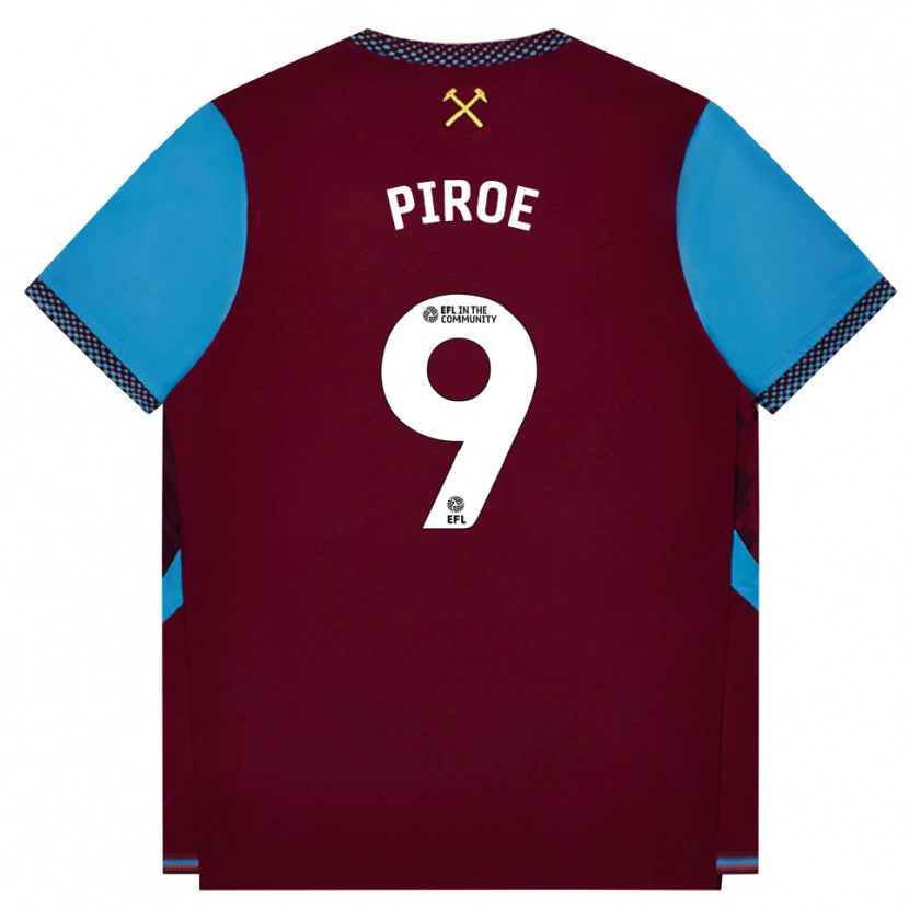 Danxen Hombre Camiseta Joël Piroe #9 Borgoña Azulaciano 1ª Equipación 2026/27 La Camisa