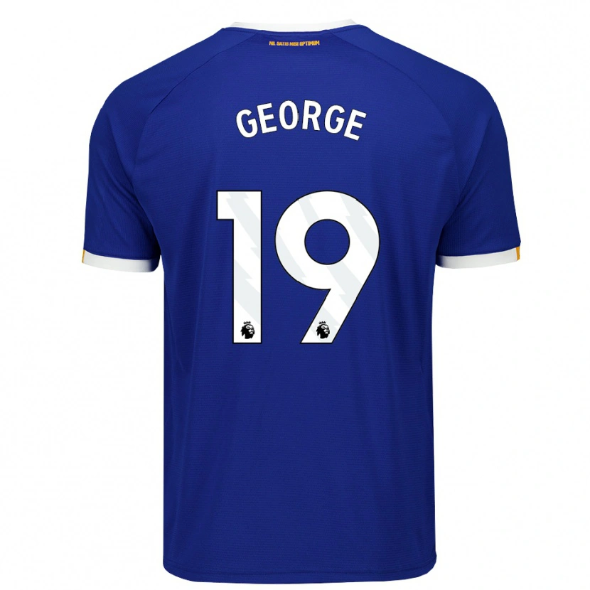 Danxen Hombre Camiseta Tyrique George #19 Azul Blanco Amarillo 1ª Equipación 2026/27 La Camisa