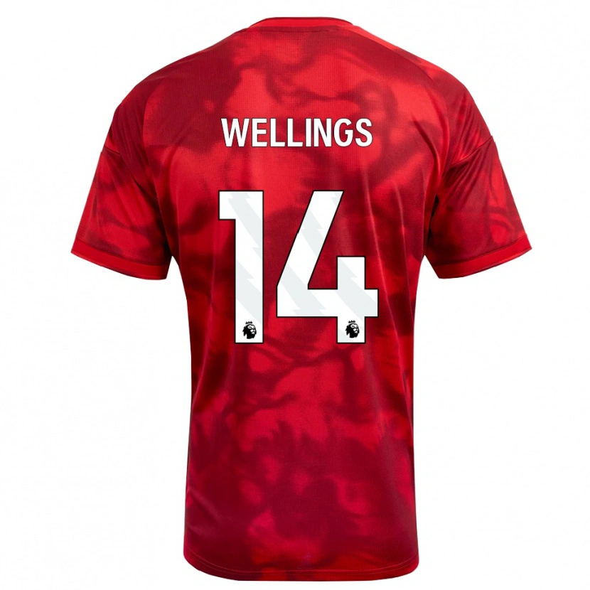 Danxen Hombre Camiseta Charlie Wellings #14 Carmesí Blanco 1ª Equipación 2026/27 La Camisa