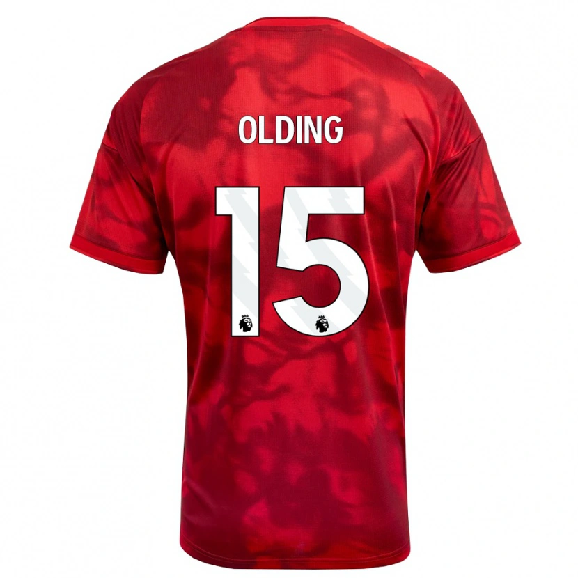 Danxen Hombre Camiseta Hollie Olding #15 Carmesí Blanco 1ª Equipación 2026/27 La Camisa
