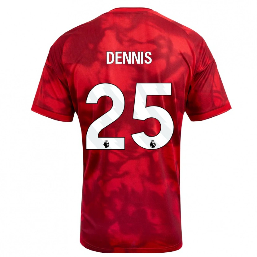Danxen Hombre Camiseta Emmanuel Dennis #25 Carmesí Blanco 1ª Equipación 2026/27 La Camisa