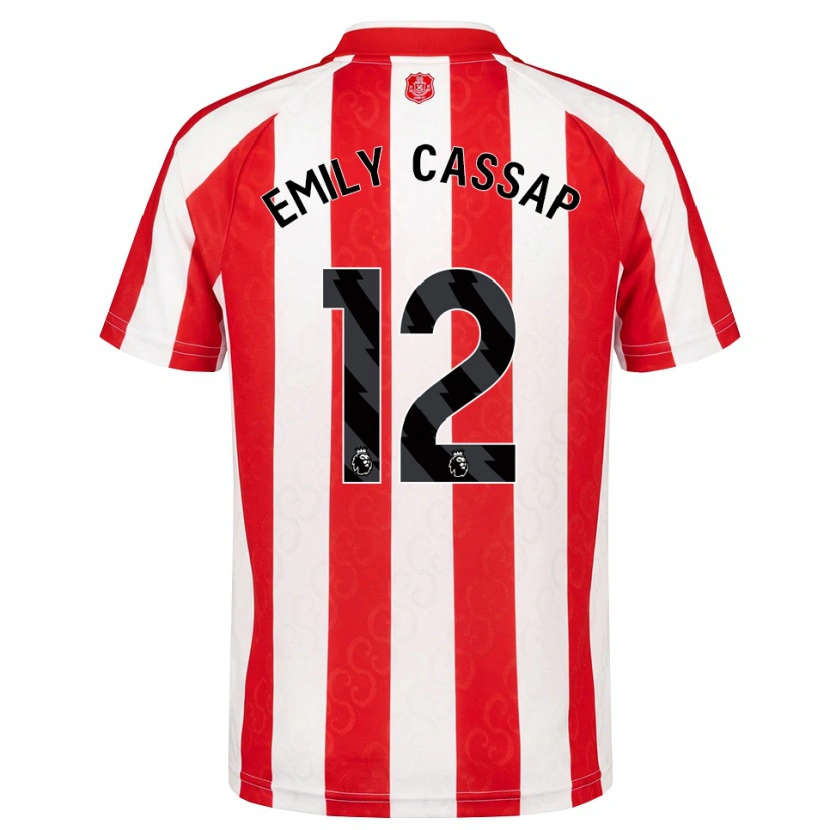 Danxen Hombre Camiseta Emily Cassap #12 Rojo Blanco Negro 1ª Equipación 2026/27 La Camisa
