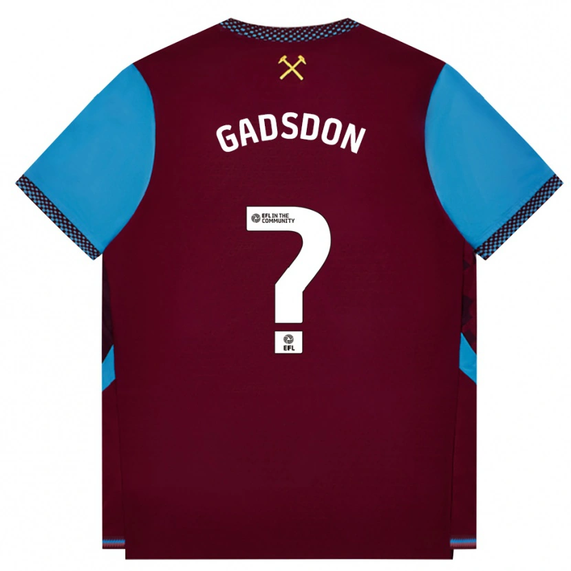 Danxen Hombre Camiseta Charles Gadsdon #0 Borgoña Azulaciano 1ª Equipación 2026/27 La Camisa