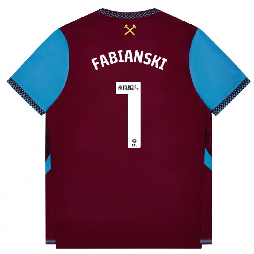 Danxen Hombre Camiseta Lukasz Fabianski #1 Borgoña Azulaciano 1ª Equipación 2026/27 La Camisa