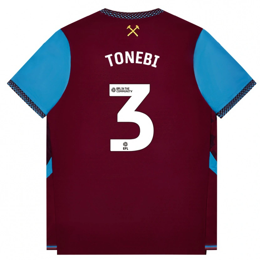 Danxen Hombre Camiseta Concilio Tonebi #3 Borgoña Azulaciano 1ª Equipación 2026/27 La Camisa