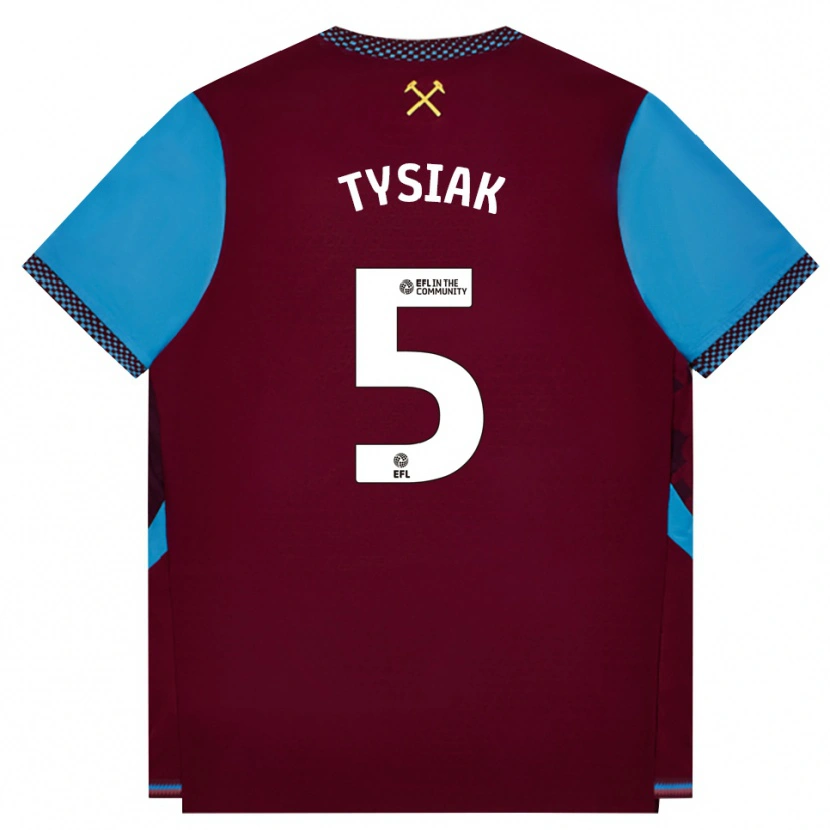 Danxen Hombre Camiseta Amber Tysiak #5 Borgoña Azulaciano 1ª Equipación 2026/27 La Camisa