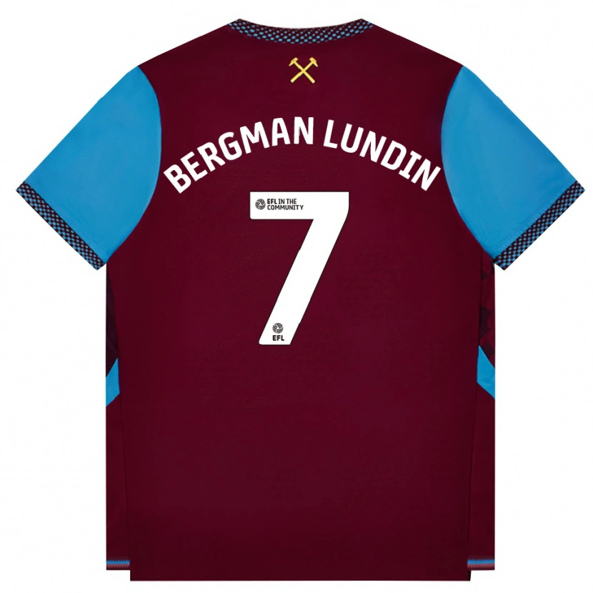 Danxen Hombre Camiseta Marika Bergman-Lundin #7 Borgoña Azulaciano 1ª Equipación 2026/27 La Camisa