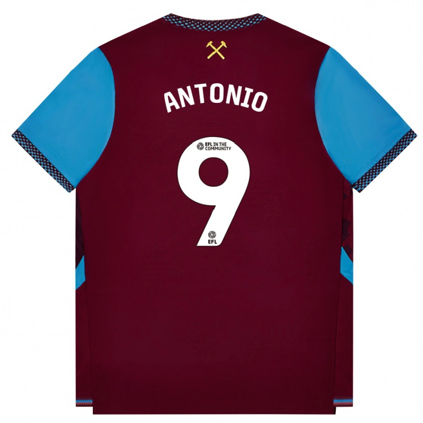 Danxen Hombre Camiseta Michail Antonio #9 Borgoña Azulaciano 1ª Equipación 2026/27 La Camisa