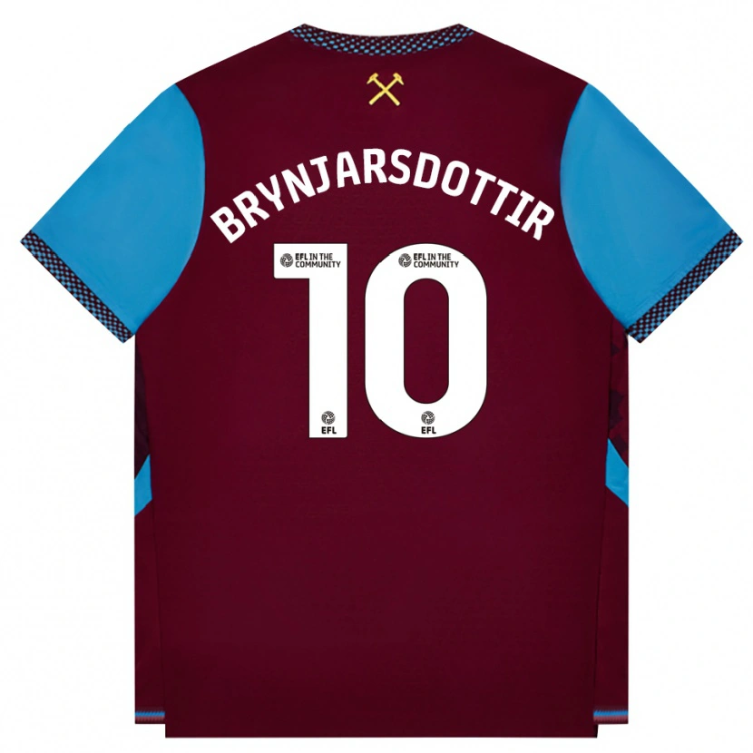 Danxen Hombre Camiseta Dagný Brynjarsdóttir #10 Borgoña Azulaciano 1ª Equipación 2026/27 La Camisa