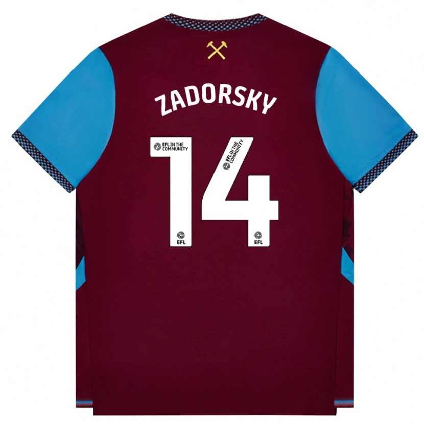 Danxen Hombre Camiseta Shelina Zadorsky #14 Borgoña Azulaciano 1ª Equipación 2026/27 La Camisa