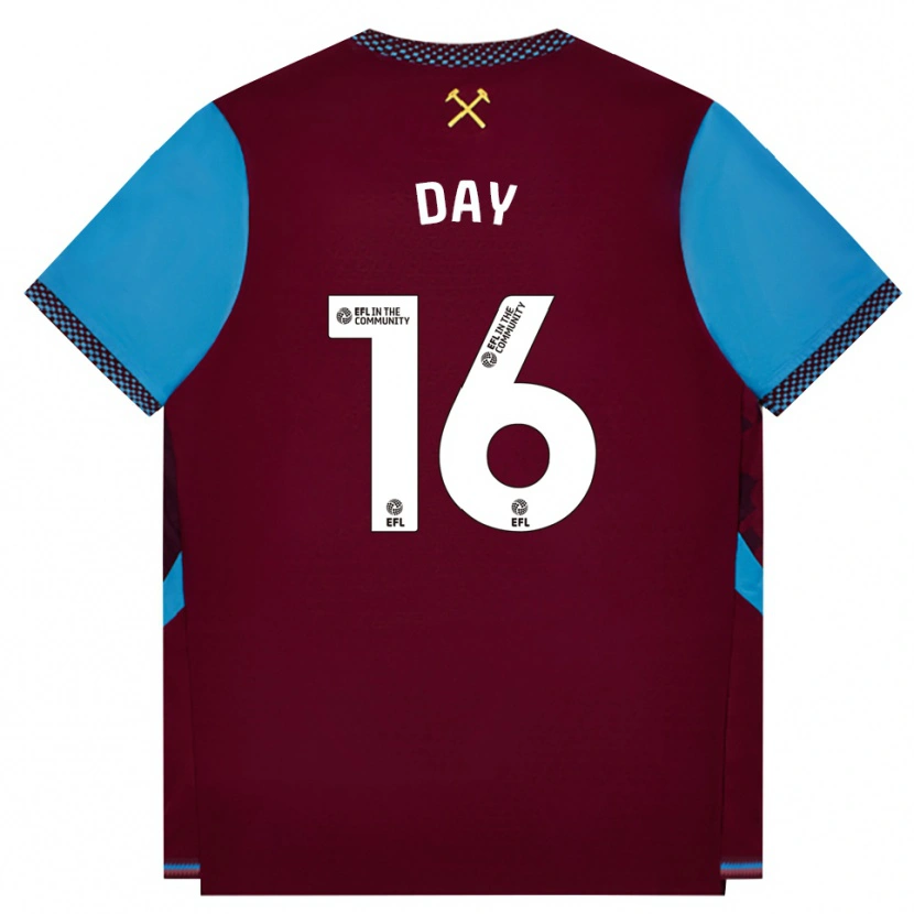Danxen Hombre Camiseta Frankie Day #16 Borgoña Azulaciano 1ª Equipación 2026/27 La Camisa