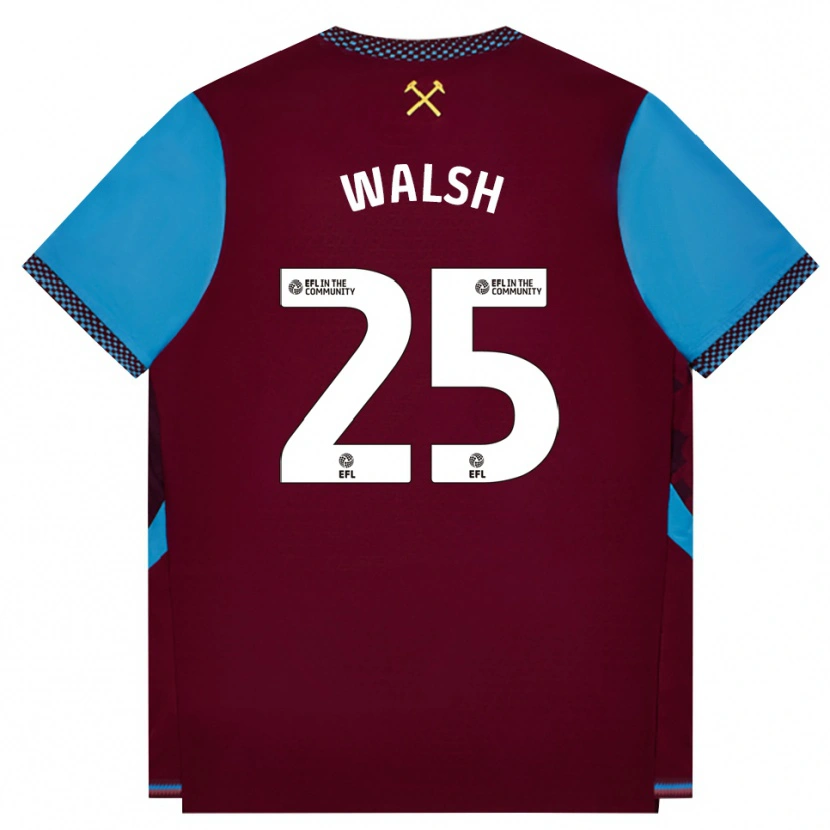 Danxen Hombre Camiseta Megan Walsh #25 Borgoña Azulaciano 1ª Equipación 2026/27 La Camisa