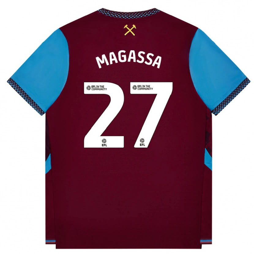 Danxen Hombre Camiseta Soungoutou Magassa #27 Borgoña Azulaciano 1ª Equipación 2026/27 La Camisa