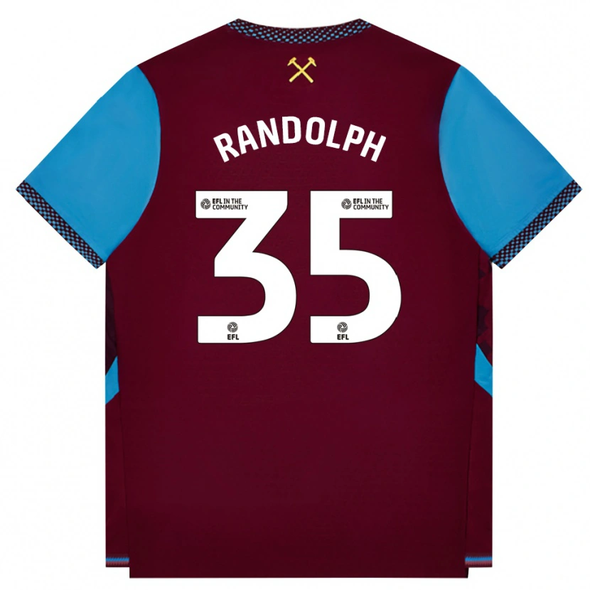 Danxen Hombre Camiseta Darren Randolph #35 Borgoña Azulaciano 1ª Equipación 2026/27 La Camisa