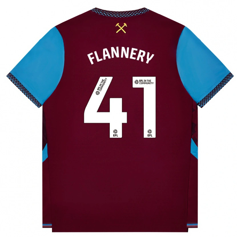 Danxen Hombre Camiseta Keira Flannery #41 Borgoña Azulaciano 1ª Equipación 2026/27 La Camisa