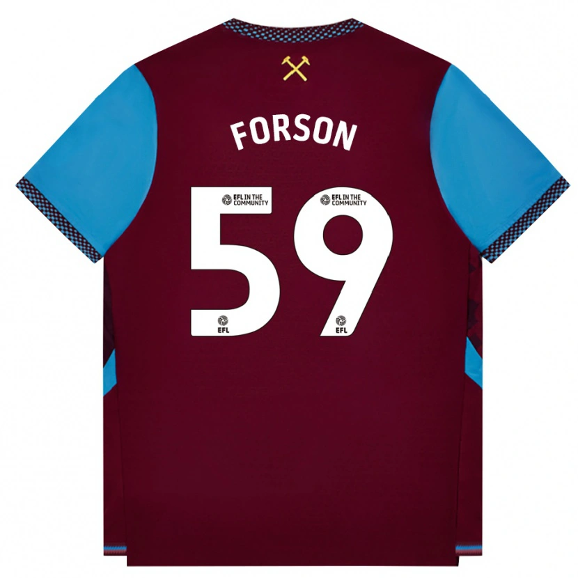 Danxen Hombre Camiseta Keenan Forson #59 Borgoña Azulaciano 1ª Equipación 2026/27 La Camisa