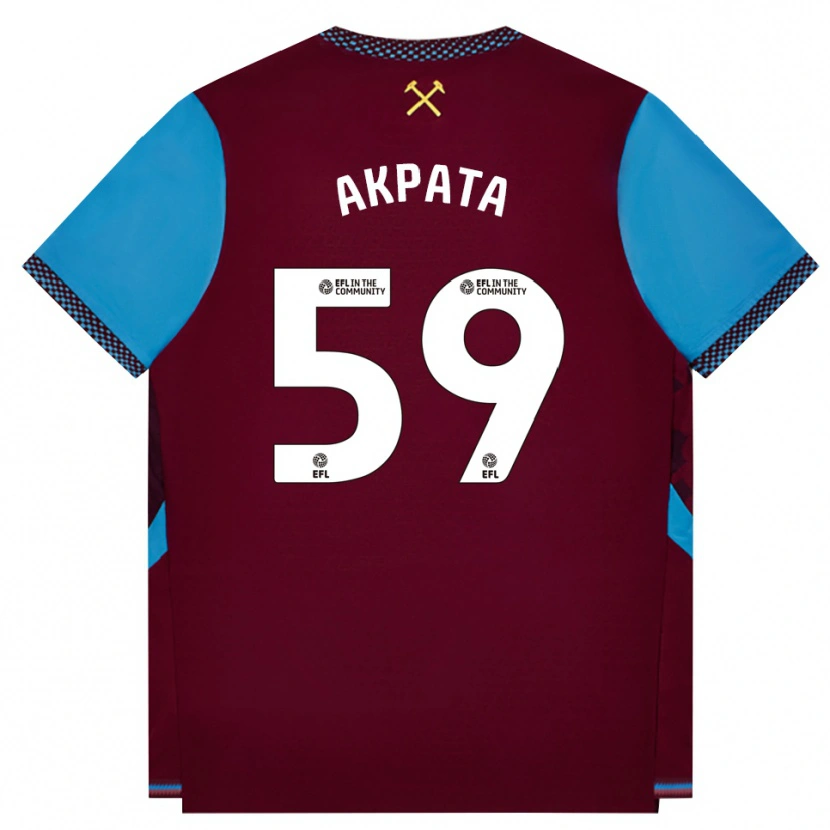 Danxen Hombre Camiseta Tyron Akpata #59 Borgoña Azulaciano 1ª Equipación 2026/27 La Camisa