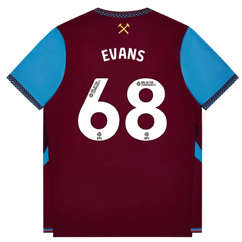 Danxen Hombre Camiseta Isaac Evans #68 Borgoña Azulaciano 1ª Equipación 2026/27 La Camisa