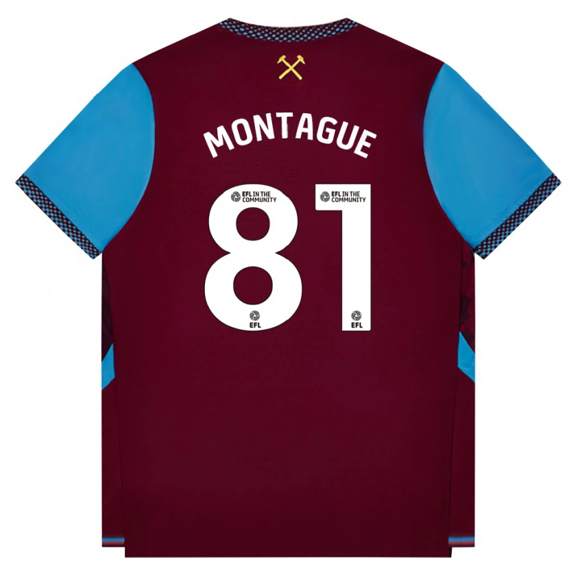 Danxen Hombre Camiseta Harry Montague #81 Borgoña Azulaciano 1ª Equipación 2026/27 La Camisa
