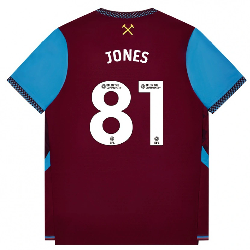 Danxen Hombre Camiseta Liam Jones #81 Borgoña Azulaciano 1ª Equipación 2026/27 La Camisa