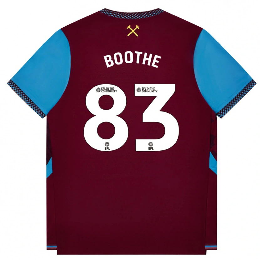 Danxen Hombre Camiseta Sebastian Boothe #83 Borgoña Azulaciano 1ª Equipación 2026/27 La Camisa