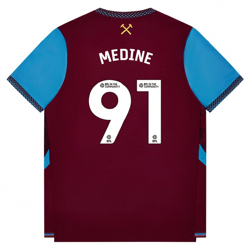 Danxen Hombre Camiseta Jephthah Medine #91 Borgoña Azulaciano 1ª Equipación 2026/27 La Camisa