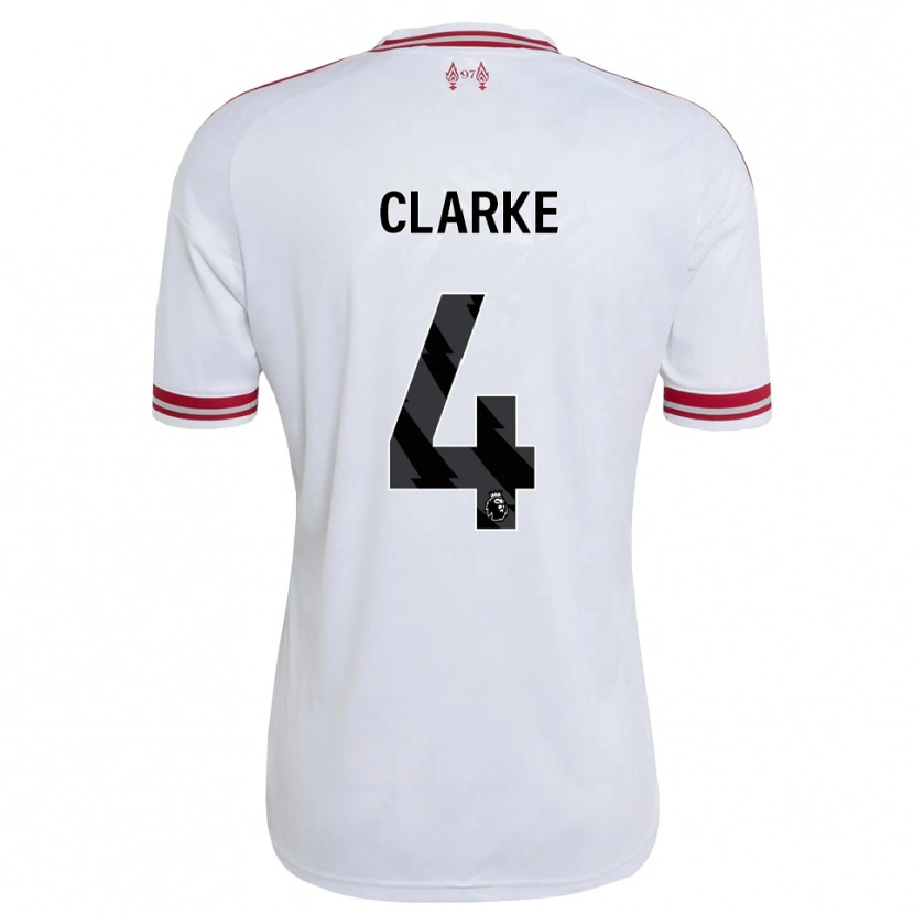 Danxen Hombre Camiseta Lucas Clarke #4 Rojo Blanco 2ª Equipación 2026/27 La Camisa