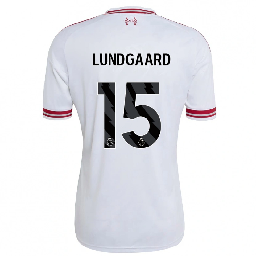 Danxen Hombre Camiseta Sofie Lundgaard #15 Rojo Blanco 2ª Equipación 2026/27 La Camisa