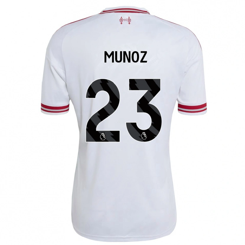 Danxen Hombre Camiseta Víctor Muñoz #23 Rojo Blanco 2ª Equipación 2026/27 La Camisa